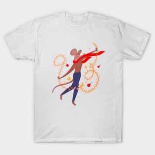 Lady mouse dancing with the Christmas lights T-Shirt